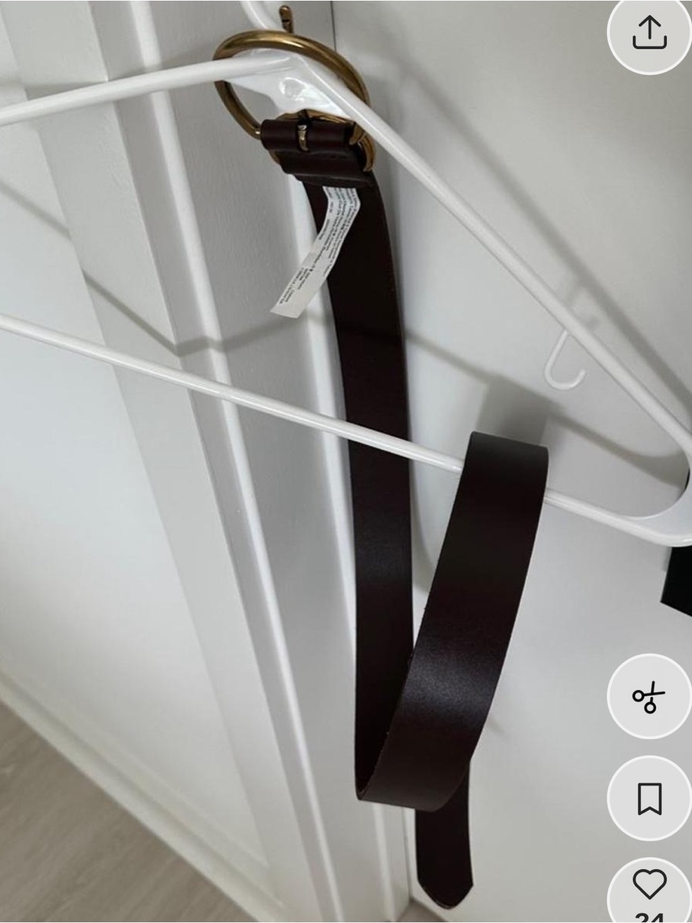 Madewell O buckle mahogany Brown belt with gold buckle size M NWOT - Picture 4 of 4